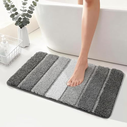 COSY HOMEER Bathroom Rugs 30x20,Ultra Soft Absorbent Bath Mat,Dark Gray