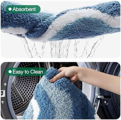 LUMI Coastal Bathroom Rug Soft Microfiber Absorbent Bath Mat 16x24