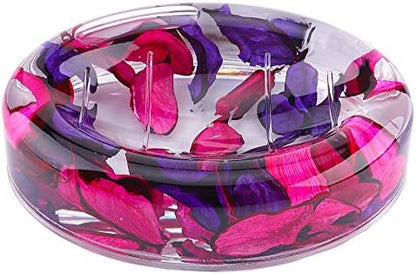 Locco Decor 5 Piece Acrylic Liquid 4D Floating Motion Bathroom Vanity Accessory Set Garden Theme Leaf Toothbrush Holder, Tumbler, Soap Dispenser, Soap Dish, Toiletbrush Holder Set