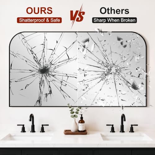 Bathroom Black Vanity Mirror for Over Sink, 30" x 55"