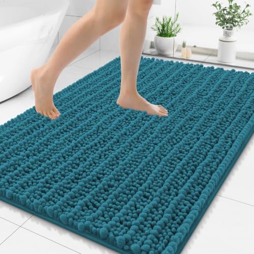 Smiry Bathroom Rugs 48X32, Extra Soft Rubber Backing Chenille Bath Mats