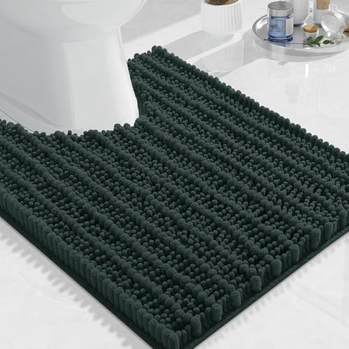 Arotive Toilet Rugs U-Shaped 24x20, Soft Absorbent Chenille Shaggy Bath Mat