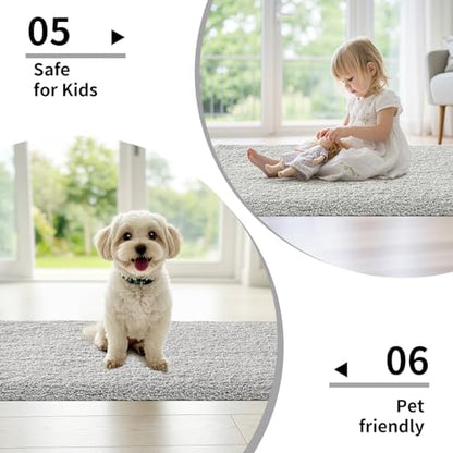 Disolla Grey Bathroom Rug 24x36 - Non-Slip Plush Thick Bath Mat, Highly Absorbent & Ultra Soft Fluffy Floor Mat, Machine Washable for Shower and Tub
