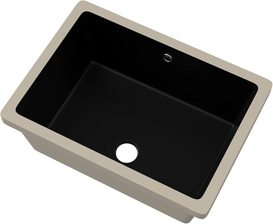 Sarlai Undermount Bathroom Sink - 20 x 14 inch Black Vessel Sink Undermount Sink Rectangular Modern Ceramic Rectangle Vanity Art Basin with Overflow, Interior Dimension 17-1/8 x 11-4/5x 4-1/2 Inch