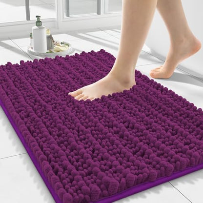 Smiry Bathroom Rugs 24X16, Extra Soft Rubber Backing Chenille Bath Mats