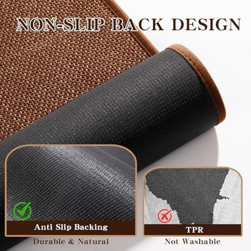 chakme Bathroom Rugs Mat 36x24, Ultra Thin Non Slip Bath Mat Large Quick Dry Absorbent Bath Mat for Bathroom Floor, (Rust, 36"x24")
