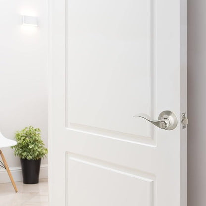 Design House Springdale Privacy Door Lever for Bedrooms and Bathrooms, Fits Standard Doors, Satin Nickel, 700492