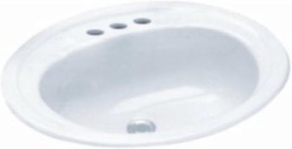 PROFLO PF20174 Rockaway 20-1/2" Oval Vitreous China Drop In Bathroom Sink with Overflow and 3 Faucet Holes at 4" Centers - Biscuit