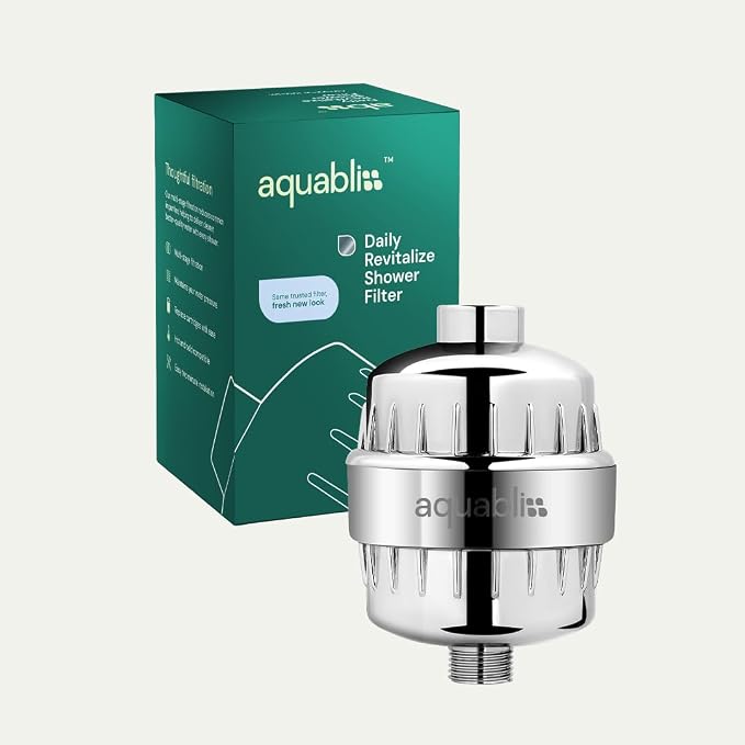 Aquabliss High Output Revitalizing Shower Filter - Reduces Dry Itchy Skin, Dandruff, Eczema, and Dramatically Improves The Condition of Your Skin, Hair and Nails - Chrome (SF100) | Vitamin C shower filter, vitamins and minerals infusion, softer-feeling...