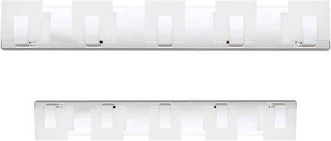 Aipsun Modern 5-Light LED Vanity Light - Dimmable Chrome Bathroom Wall Light Over Mirror (White Light)
