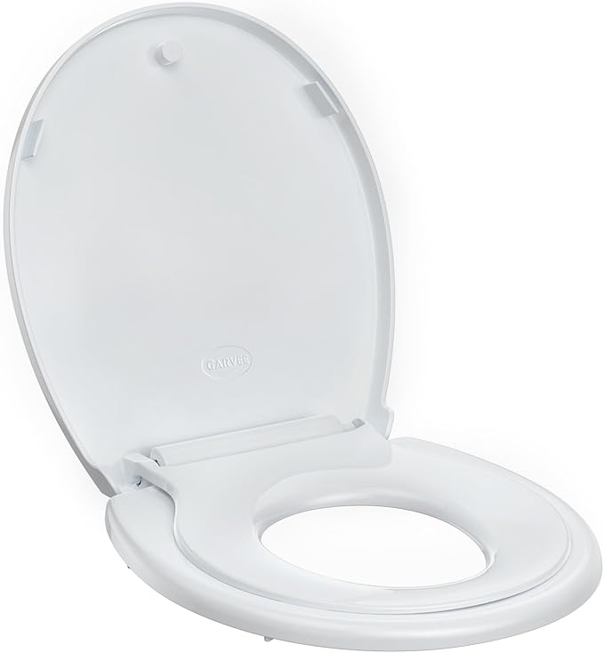 Garvee Toilet Seats with Toddler Seat, Round Toilet Seat Cover with Quick-Release Hinges, PP Soft Close Lid, Toddler Toilet Cover for Kids Potty Training, Soft Close Design for Family Use