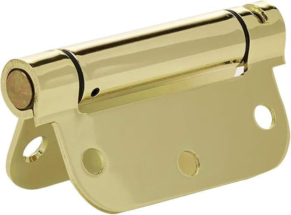 Amazon Basics Self-Closing Door Hinge, 3.5 Inch x 3.5 Inch, Polished Brass, 1-Piece, Hardware Included