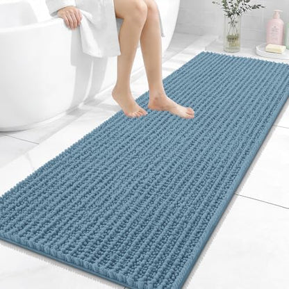 OLANLY Bathroom Runner Rugs 59x24, Thick Soft Absorbent Chenille Bath Rugs