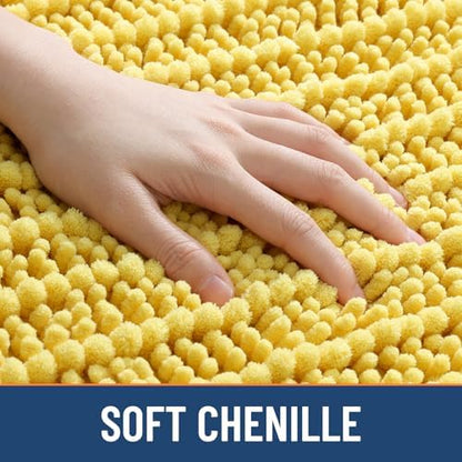 Smiry Bathroom Rugs 47X20, Extra Soft Rubber Backing Chenille Bath Mats