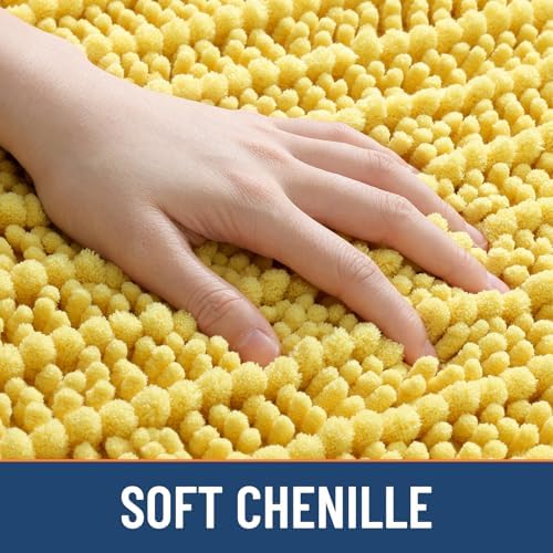 Smiry Bathroom Rugs 30X20, Extra Soft Rubber Backing Chenille Bath Mats