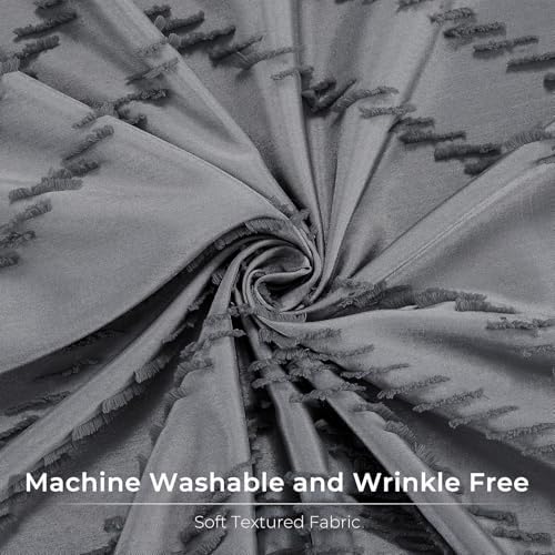 Grey Boho Fabric Shower Curtain 72 x 90 Inches