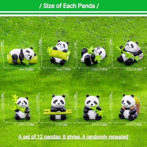 12Pcs Bamboo Panda Shower Curtain Hooks Decorative for Curtain Rods, Cute Animals Shower Curtain Rings, Silver Stainless Steel Metal Shower Curtain Hanger Hooks, Green Kids Bathroom Decor Accessories