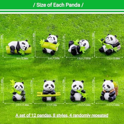 12Pcs Bamboo Panda Shower Curtain Hooks Decorative for Curtain Rods, Cute Animals Shower Curtain Rings, Silver Stainless Steel Metal Shower Curtain Hanger Hooks, Green Kids Bathroom Decor Accessories