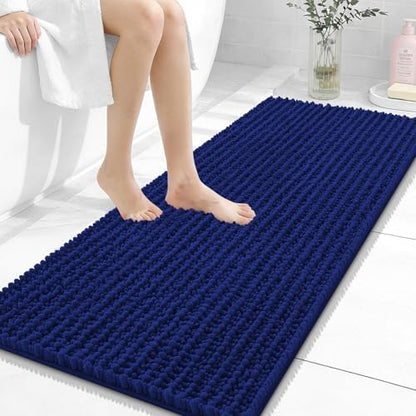 OLANLY Bathroom Runner Rugs 47x20, Thick Soft Absorbent Chenille Bath Rugs