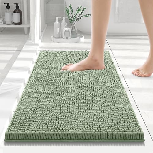 Smiry Bathroom Rugs 24X16, Luxury Chenille Extra Soft Absorbent Bath Mat