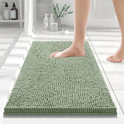 Smiry Bathroom Rugs 24X16, Luxury Chenille Extra Soft Absorbent Bath Mat