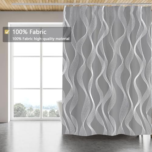 LLSCL Fabric Shower Curtain Liner with Magnets, Waterproof Hotel Quality, 72 x 72 Machine Washable