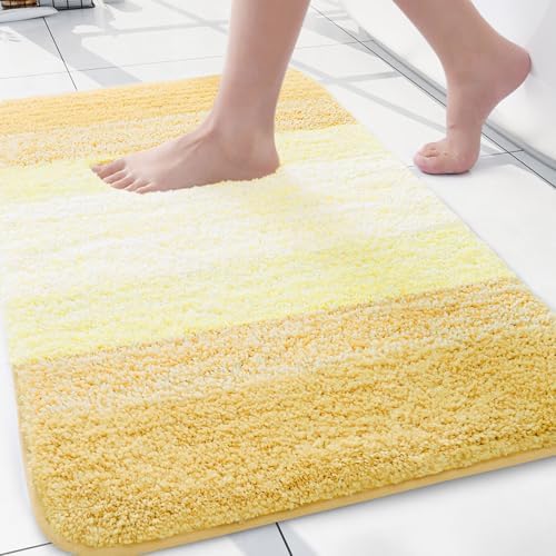 Arotive Microfiber Bathroom Rugs, Shaggy Soft Absorbent Bath Rug, 24x16