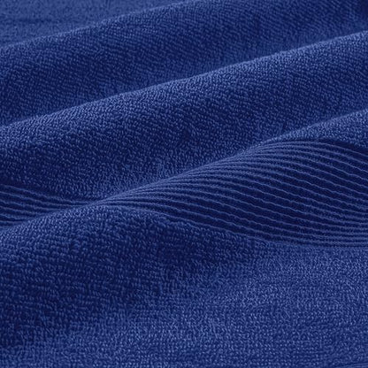 Belizzi Home 8 Piece Towel Set 100% Ring Spun Cotton, 2 Bath Towels 27x54, 2 Hand Towels 16x28 and 4 Washcloths 13x13 - Ultra Soft Highly Absorbent Machine Washable Hotel Spa Quality - Navy Blue