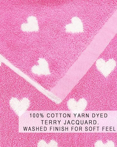 ORIGINAL KIDS Wash Cloth - 100% Cotton Set of 12 Washcloths - Pink White