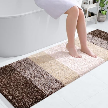 OLANLY Bathroom Runner Rug 59x20, Extra Soft Absorbent Microfiber Bath Rugs