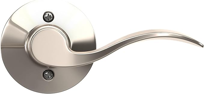 SCHLAGE Accent Lever Non-Turning Lock in Polished Nickel - Left Handed - F170 ACC 618 LH