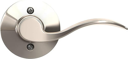 SCHLAGE Accent Lever Non-Turning Lock in Polished Nickel - Left Handed - F170 ACC 618 LH