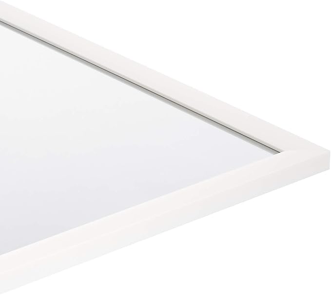 Amazon Basics Rectangular Wall Mount Mirror for Bedroom, Living Room, Entryway, 24" x 36", Standard Trim, White, Hangs Horizontally or Vertically