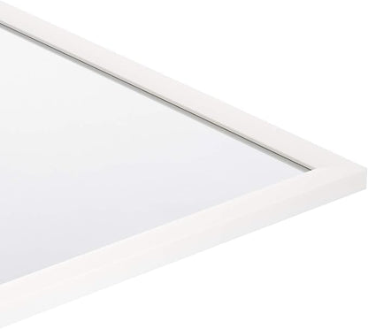 Amazon Basics Rectangular Wall Mount Mirror for Bedroom, Living Room, Entryway, 24" x 36", Standard Trim, White, Hangs Horizontally or Vertically