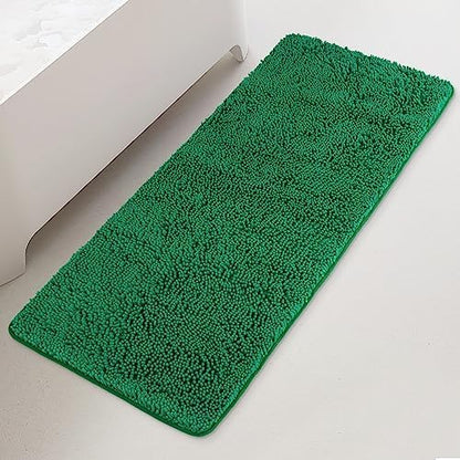 Yeaban Chenille Emerald Bathroom Runner Rug 24"x72"