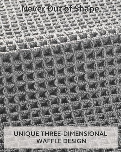 tchdio Waffle Bath Mat, Super Absorbent Non Slip Bath Mat Ultra Soft Bathmat Machine Washable Bath Rugs with Tassels, Beside Tub, 18" x 30"