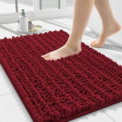 Smiry Bathroom Rugs 24X16, Extra Soft Rubber Backing Chenille Bath Mats