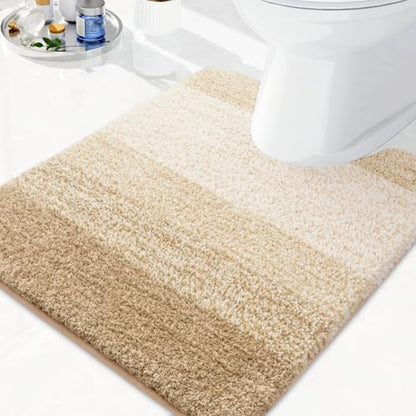 Arotive Microfiber Bathroom Rugs, Soft Absorbent Contour Toilet Rugs, 24x20