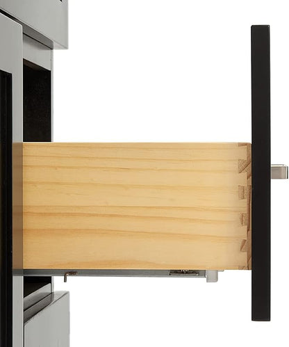 Bradford 48-Inch Bathroom Vanity with Sink — Black Single Sink Bathroom Vanity, 1.5" Edge Italian Carrara Marble Top, Solid Wood, 2 Soft-Close Doors, 4 Full Extension Dovetail Drawers