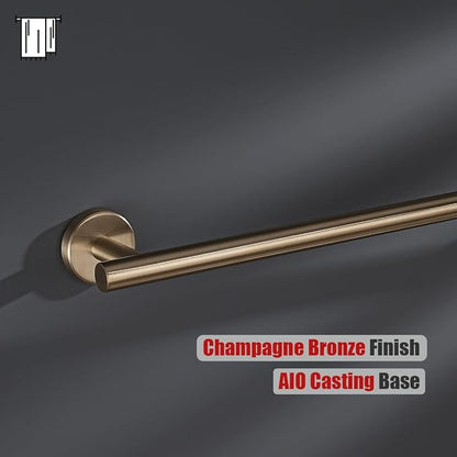 JQK Champagne Bronze Towel Bar, 15 Inch 304 Stainless Steel Thicken 0.8mm Towel Rack Bathroom, Towel Holder Wall Mount, Useable Length 12 Inch, TB110L12-CB