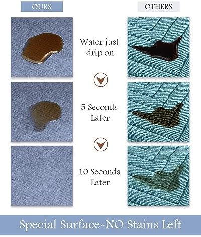 MontVoo-Bath Mat Runner Long Bathroom Mat Rug Non Slip Super Absorbent Stain Resistant Quick Dry Thin Bathroom Rug Fit Under Door-Bath Mats for Bathroom Floor Bathtub Vanity-Bathmat 17"x70" Blue