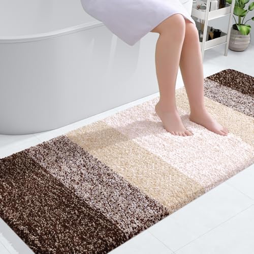OLANLY Bathroom Runner Rug 59x24, Extra Soft Absorbent Microfiber Bath Rugs