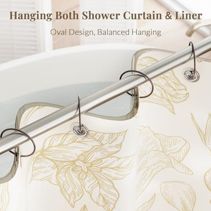 Bathway Shower Curtain Rings, Bronze Shower Curtain Hooks 12 Pcs Anti-Drop Shower Rings for Curtain, Shower Curtain Hooks Rust Proof, Shower Hooks for Shower Curtain Rod, Bronze Curtain Rings