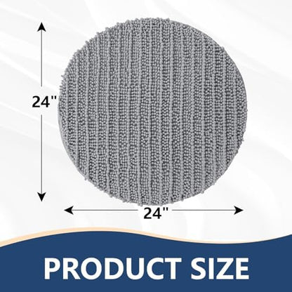 Arotive Round Bathroom Rugs 24x24, Soft Absorbent Chenille Shaggy Bath Mat