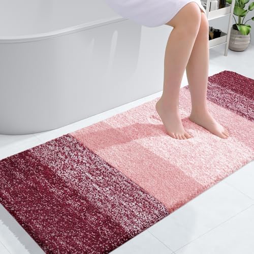 OLANLY Bathroom Runner Rug 54x24, Extra Soft Absorbent Microfiber Bath Rugs