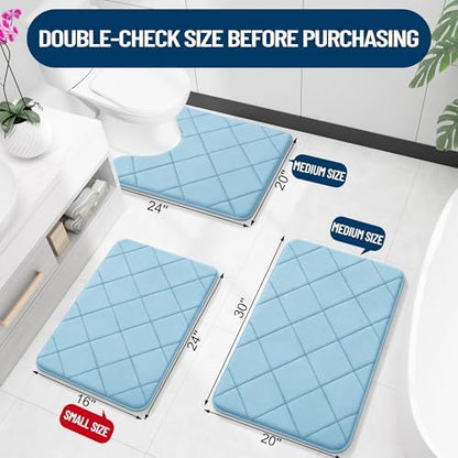 OLANLY Memory Foam Bath Mat 59x20, Ultra Soft and Absorbent Bathroom Rugs