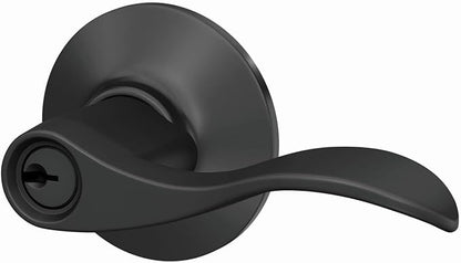 Schlage F51A ACC 622 Accent Door Lever, Keyed Entry Lock, Matte Black