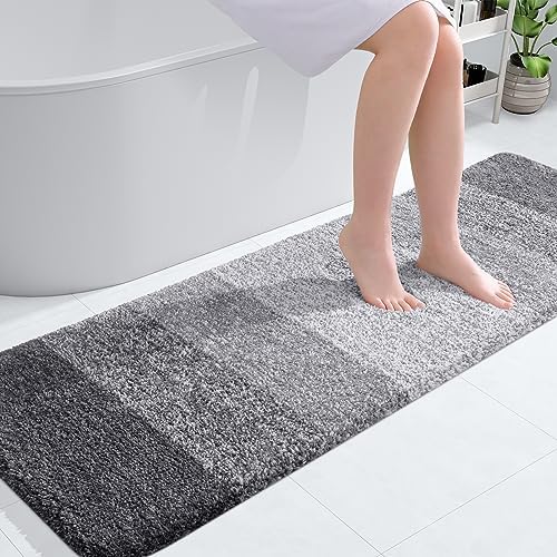 OLANLY Bathroom Runner Rug 59x20, Extra Soft Absorbent Microfiber Bath Rugs