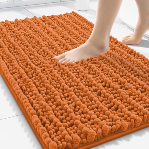 Smiry Bathroom Rugs 30X20, Extra Soft Rubber Backing Chenille Bath Mats