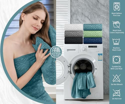 Bath Towel Set of 4 Extra Large Bath Sheet 35"x70" Oversized Bath Towel Soft Microfiber Bathroom Towel for Adults Highly Absorbent Quick Dry Towel for Bathroom,Hotel,Shower Bath Sheet Turquoise